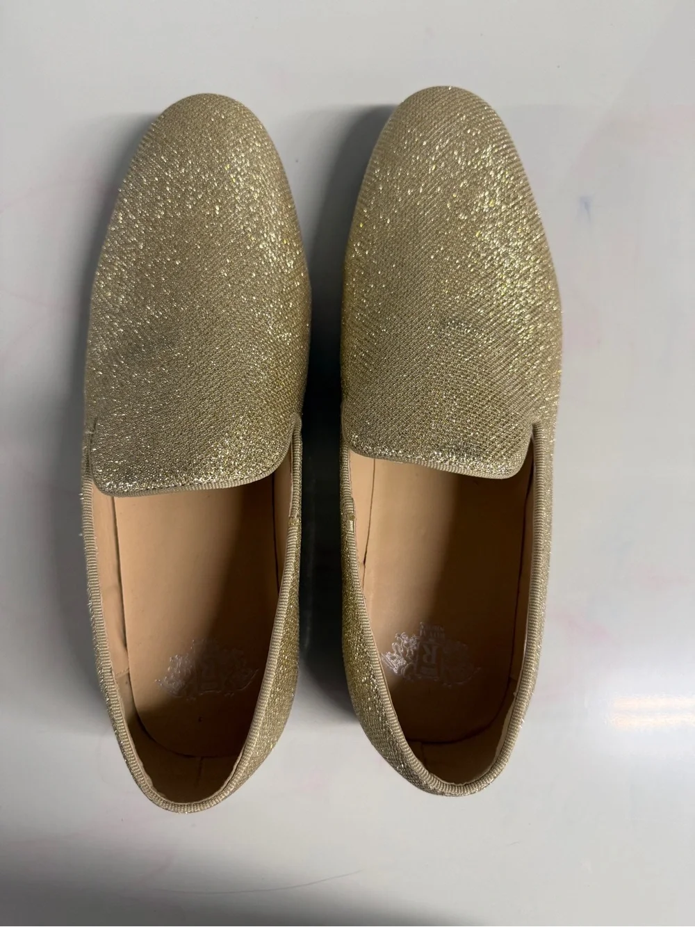 Sparkle Gold Sequins Men’s Slip-On Loafers